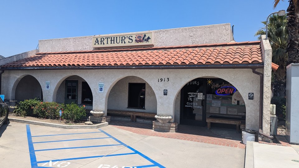 Arthur's Restaurant storefront in Mentone.