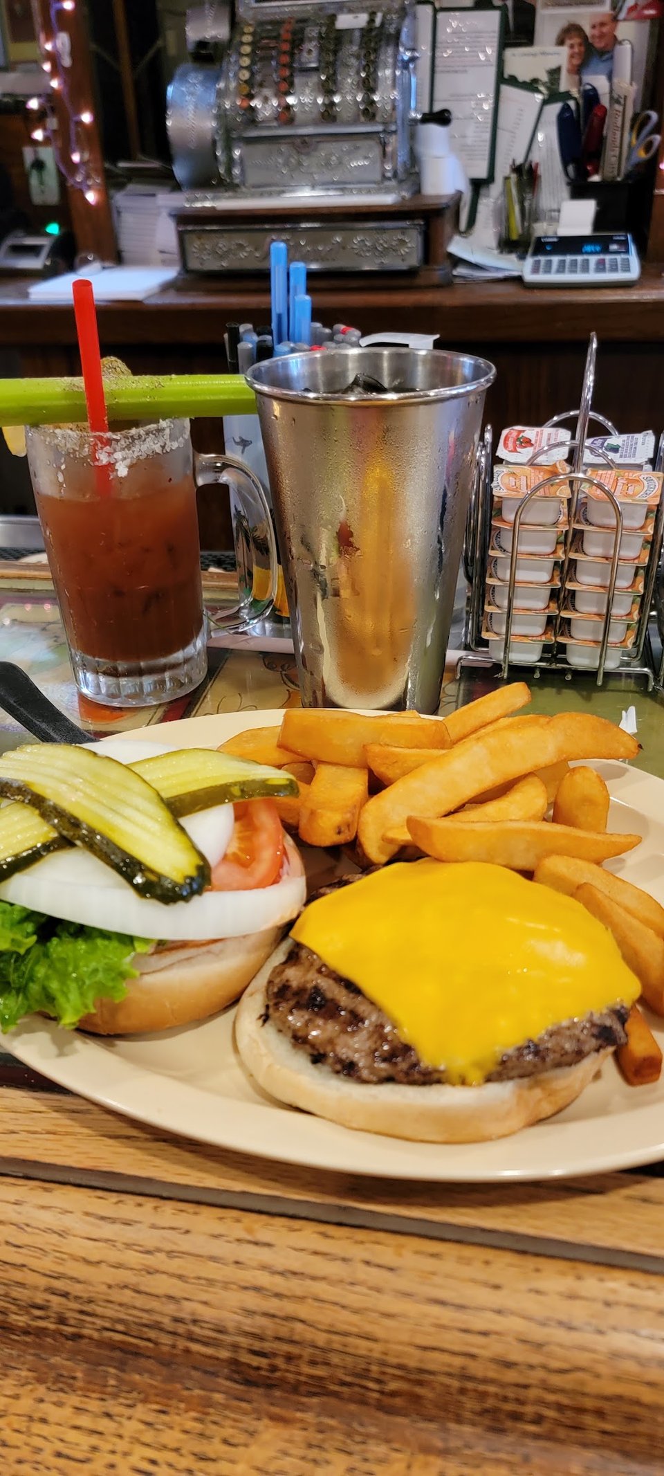 Printed menu featuring American lunch plates.